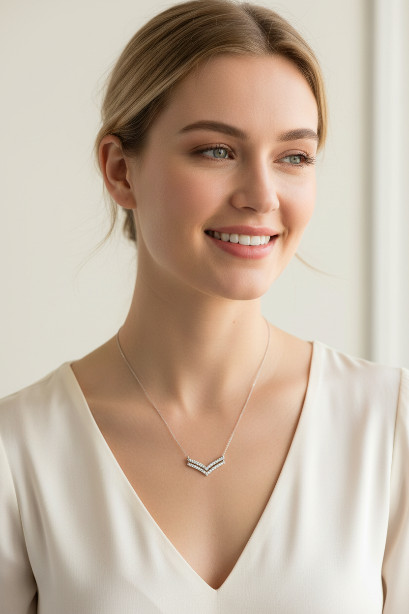 Diamond Chevron Pendant Lifestyle